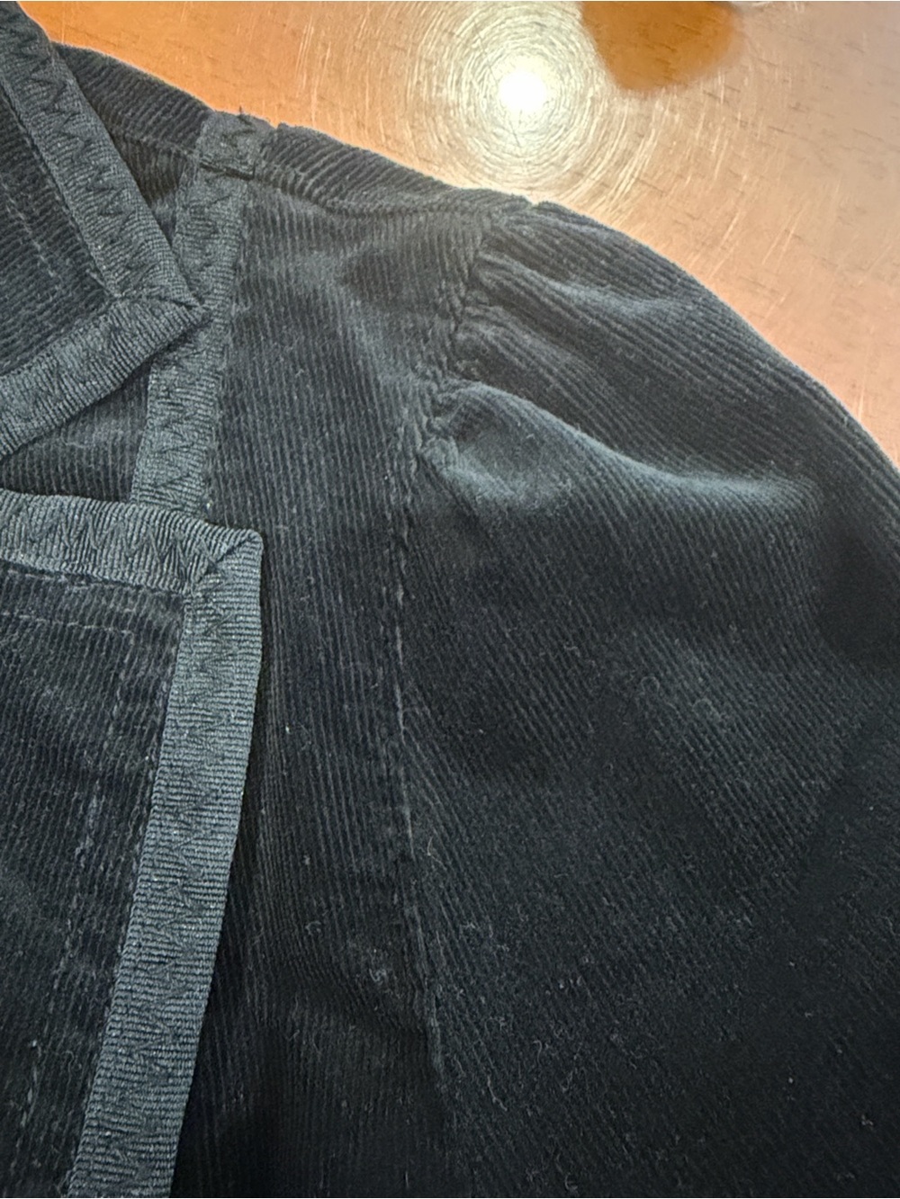White House Black Market black corduroy open front lace up back blazer size 8 - Picture 5 of 7